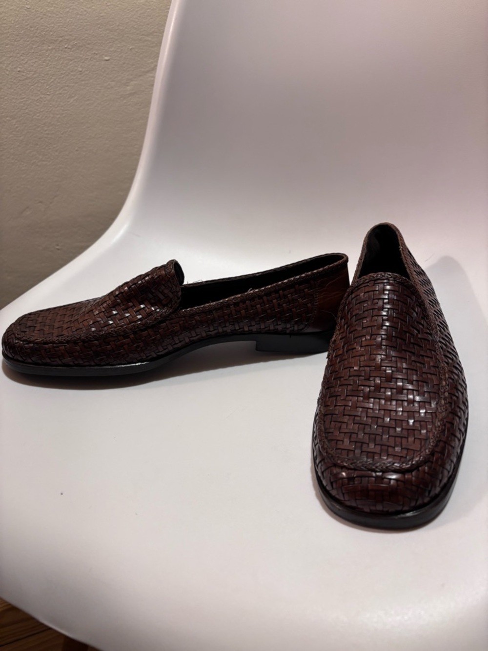 Cole Haan Brown Woven Leather Loafers - Picture 7 of 7